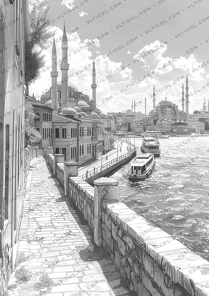 Istanbul City Coloring