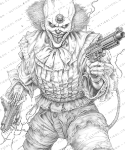 Creepy Clowns Coloring Pages For Adults