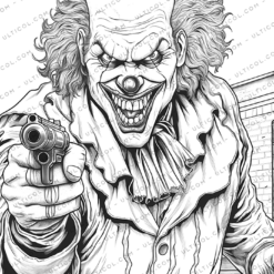 Creepy Clowns Coloring Pages For Adults