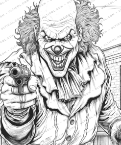Creepy Clowns Coloring Pages For Adults
