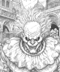 Creepy Clowns Coloring Pages For Adults