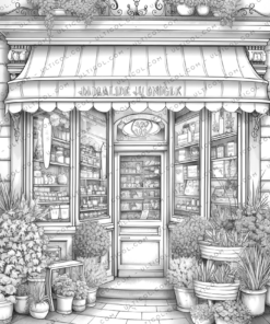Flower Shop Front Coloring Book