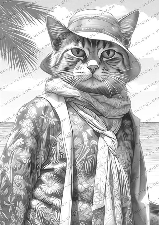 Summer cats Coloring