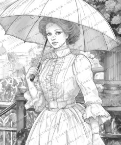 Spring Victorian Girl Coloring