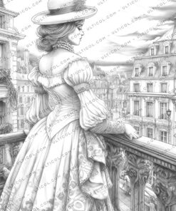 Spring Victorian Girl Coloring