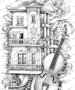 Musical Fairy House Coloring