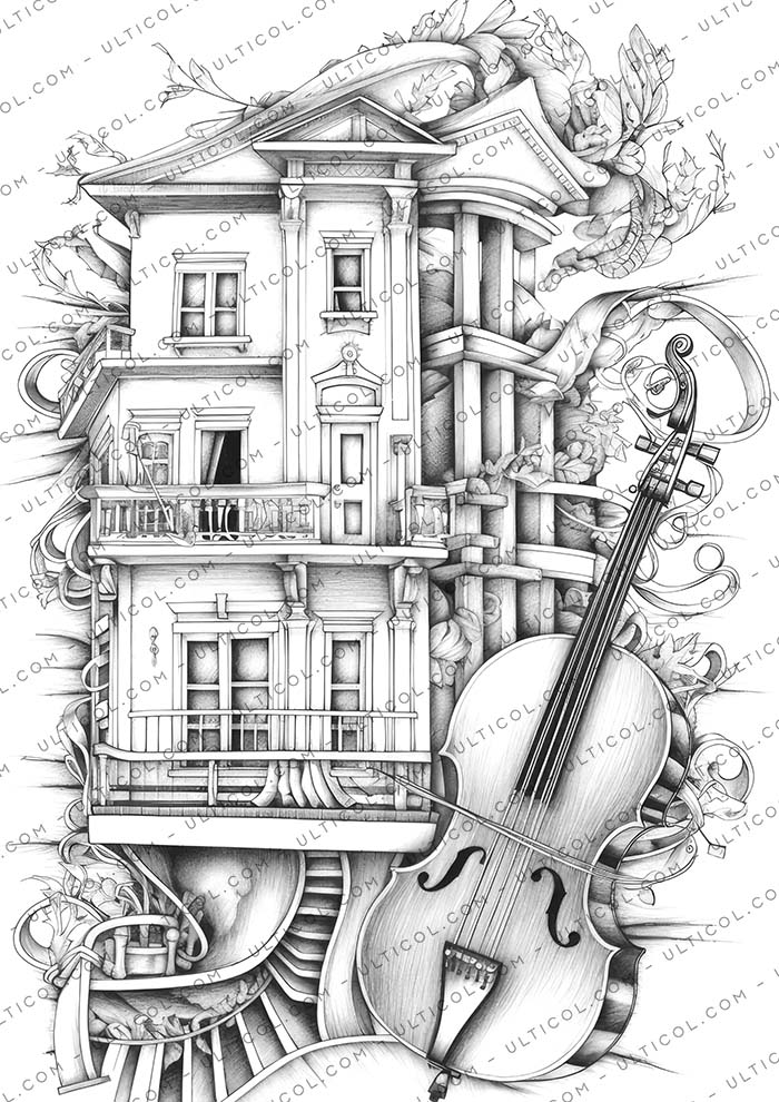 Musical Fairy House Coloring