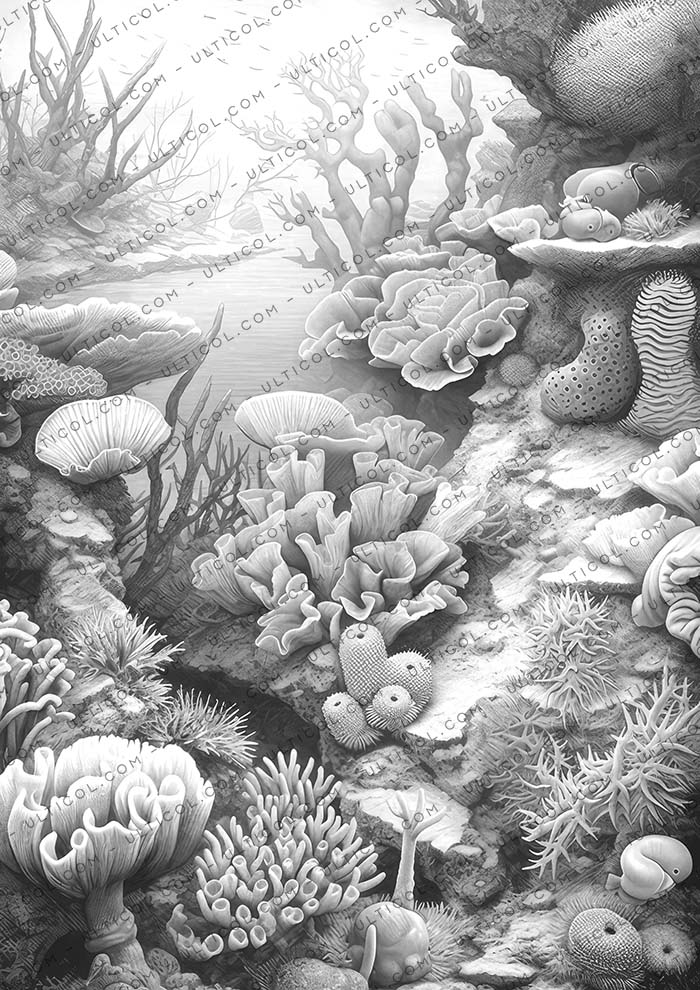 Colorful Coral Garden Coloring