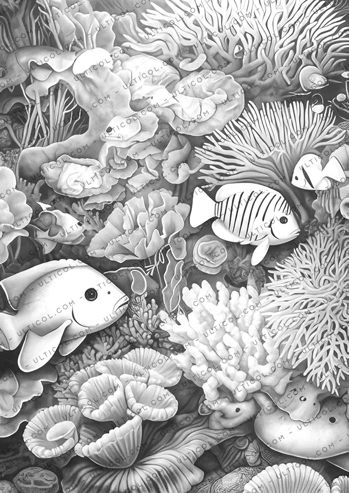 Colorful Coral Garden Coloring