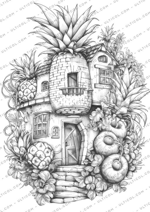 Pineapple Houses Coloring