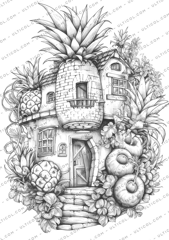 Pineapple Houses Coloring