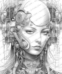 Cyborg Girls Coloring