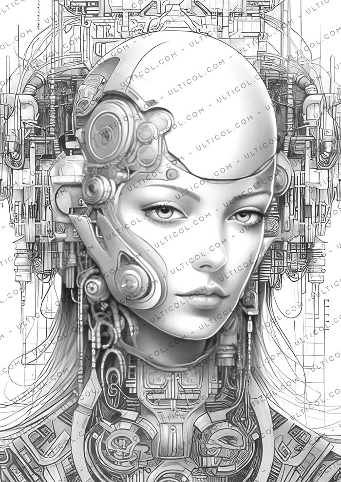Cyborg Girls Coloring