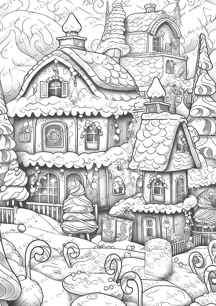 Gingerbread Houses Coloring