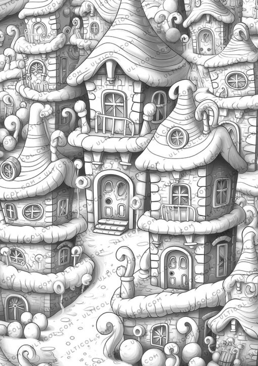Gingerbread Houses Coloring