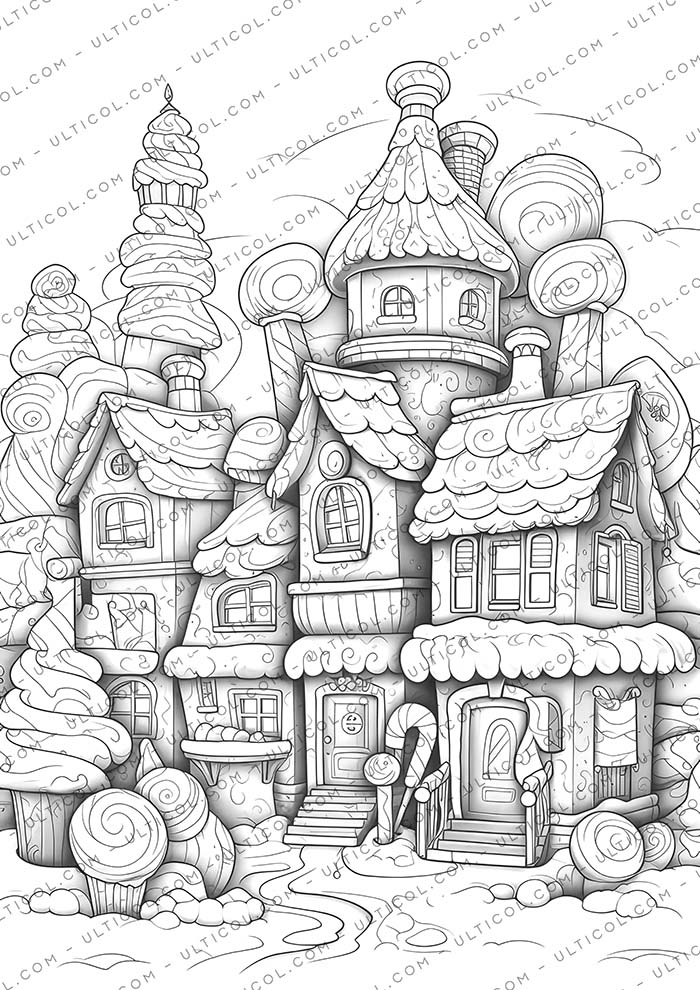 Gingerbread Houses Coloring