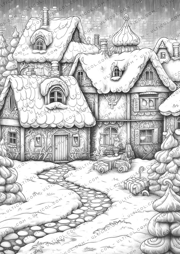 Gingerbread Houses Coloring