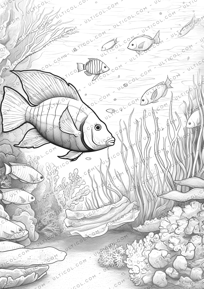 Ocean Life Sea Creatures Coloring Book