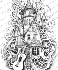 Musical Fairy House Coloring