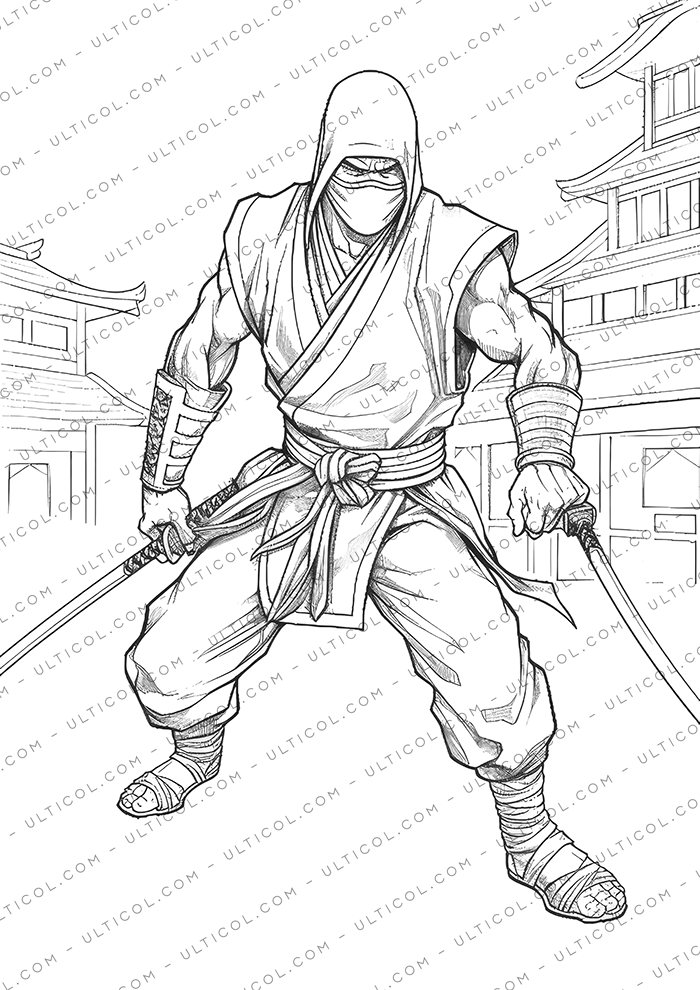 Ninja Coloring Book