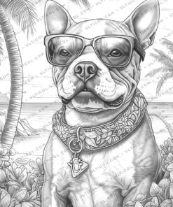 Summer Dogs Coloring