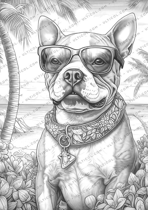 Summer Dogs Coloring