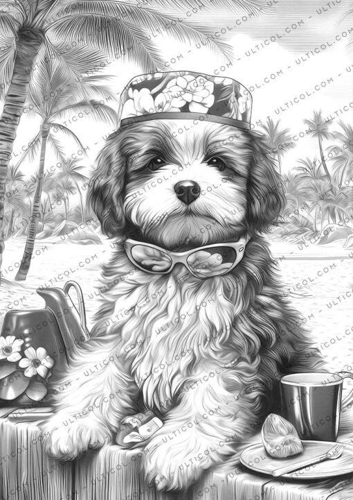 Summer Dogs Coloring