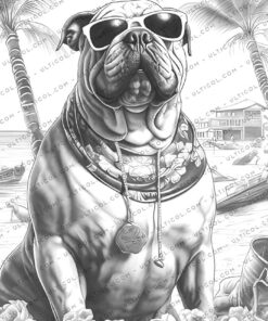 Summer Dogs Coloring