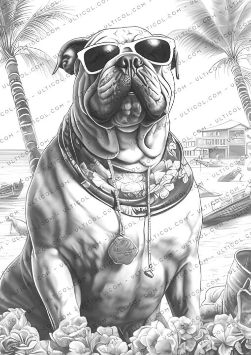 Summer Dogs Coloring