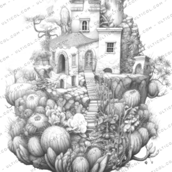 Cactus Fairy Houses Coloring Book