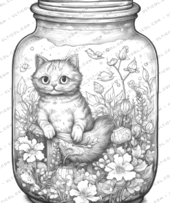 Life in Jar Grayscale Coloring Pages