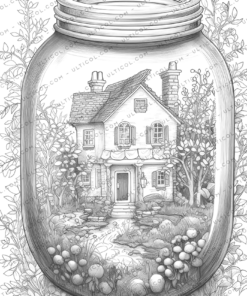 Life in Jar Grayscale Coloring Pages