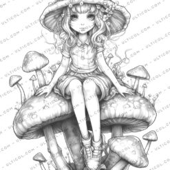 Mushroom Fairy Coloring
