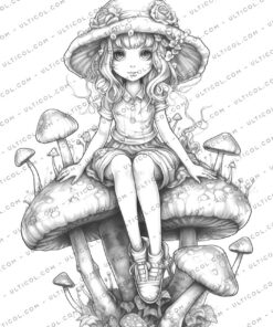 Mushroom Fairy Coloring