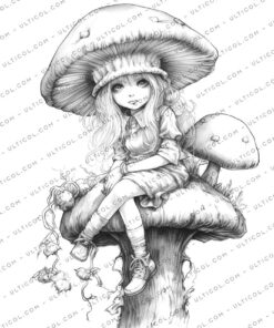 Mushroom Fairy Coloring