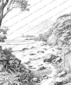 Beautiful Tropical Beaches Coloring
