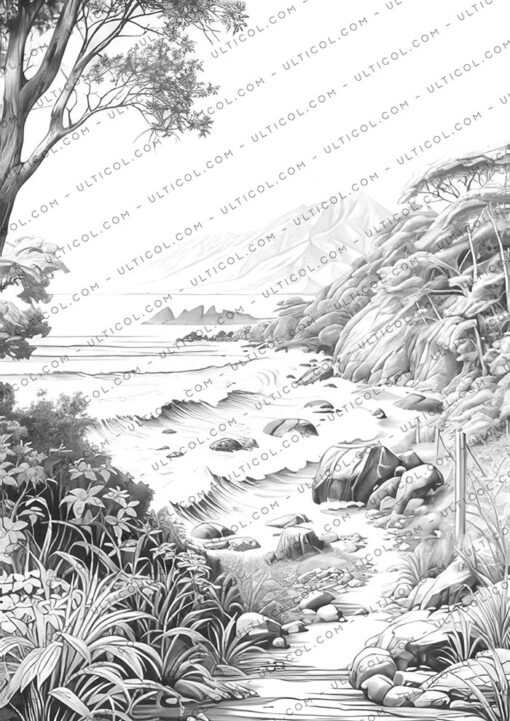 Beautiful Tropical Beaches Coloring