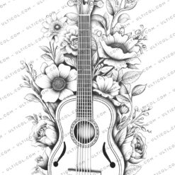 Musical Instrument Flower Coloring