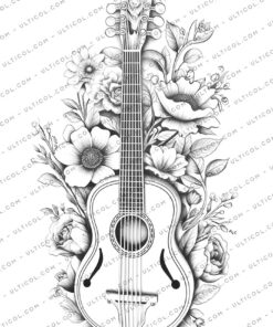 Musical Instrument Flower Coloring