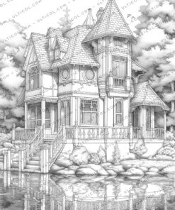 Beautiful Lake House Coloring