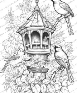 Bird Houses Coloring