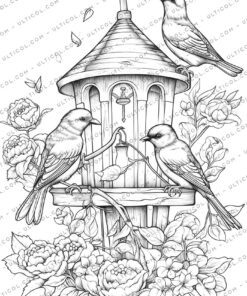 Bird Houses Coloring