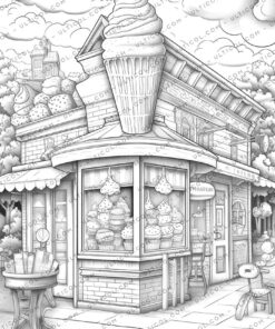 Ice Cream Houses Coloring