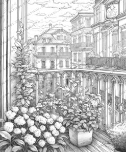 Charming Balcony Garden Coloring