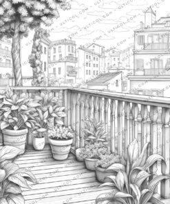 Charming Balcony Garden Coloring