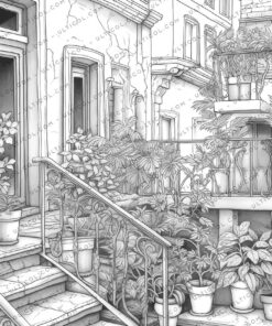 Charming Balcony Garden Coloring