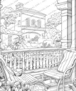Charming Balcony Garden Coloring