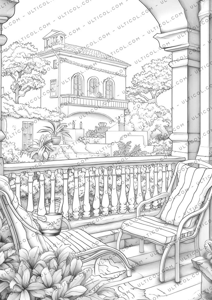 Charming Balcony Garden Coloring