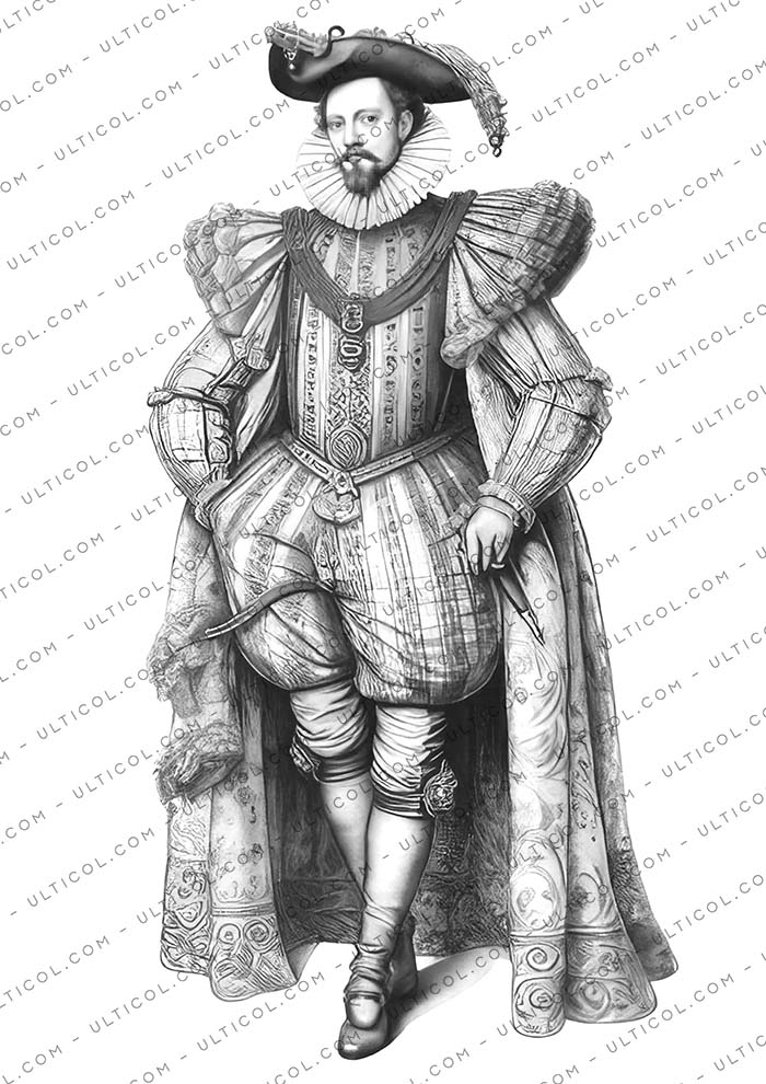 Elizabethan British Royal Coloring