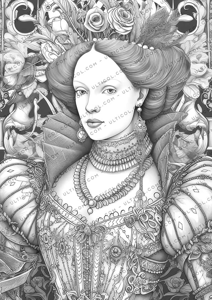 Elizabethan British Royal Coloring